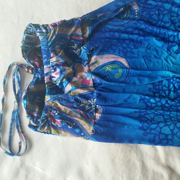 Maxi halter size S w/ ombre blue, yellow, and pink - Picture 4 of 4
